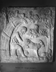 Shepherd milking a goat (detail)